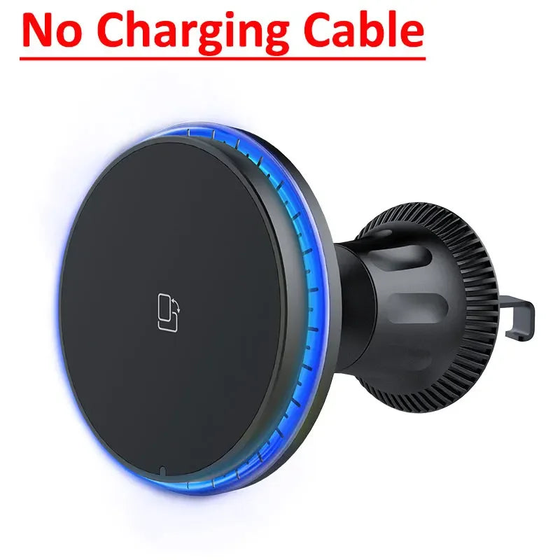 Magnetic Car Wireless Charger RGB For iPhone12 13 14 15 16 17 Pro Max Macsafe Car Phone Holder Stand Mount Fast Charging Station