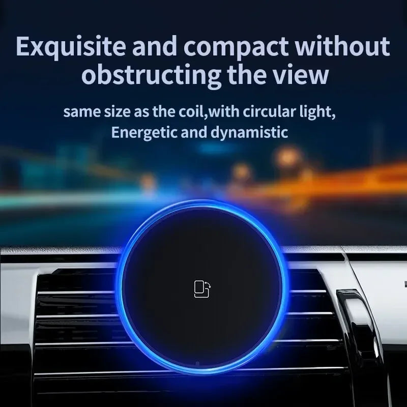 Magnetic Car Wireless Charger RGB For iPhone12 13 14 15 16 17 Pro Max Macsafe Car Phone Holder Stand Mount Fast Charging Station