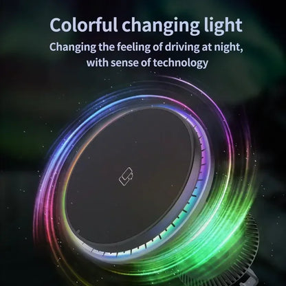 Magnetic Car Wireless Charger RGB For iPhone12 13 14 15 16 17 Pro Max Macsafe Car Phone Holder Stand Mount Fast Charging Station