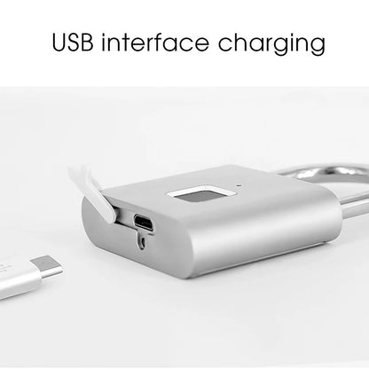 Keyless USB Charging Door Lock Fingerprint Smart Padlock Quickly Unlock Zinc Alloy Metal Self-imaging Chip 10 Fingerprints