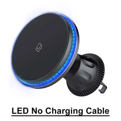 Magnetic Car Wireless Charger RGB For iPhone12 13 14 15 16 17 Pro Max Macsafe Car Phone Holder Stand Mount Fast Charging Station